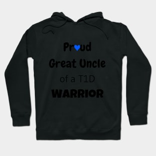 Proud Great Uncle Black Text Blue Heart Hoodie